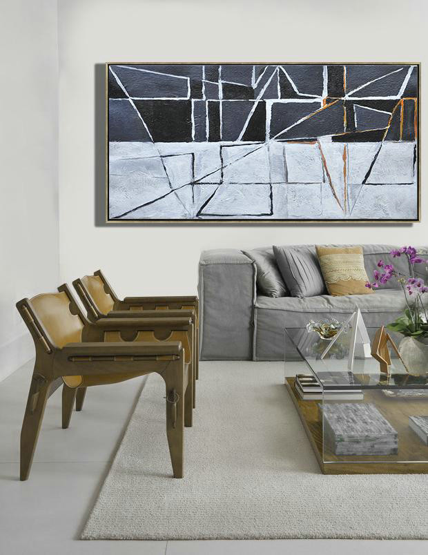 Large Abstract Painting,Hand Painted Panoramic Contemporary Art Canvas Painting,Contemporary Art Canvas Painting
